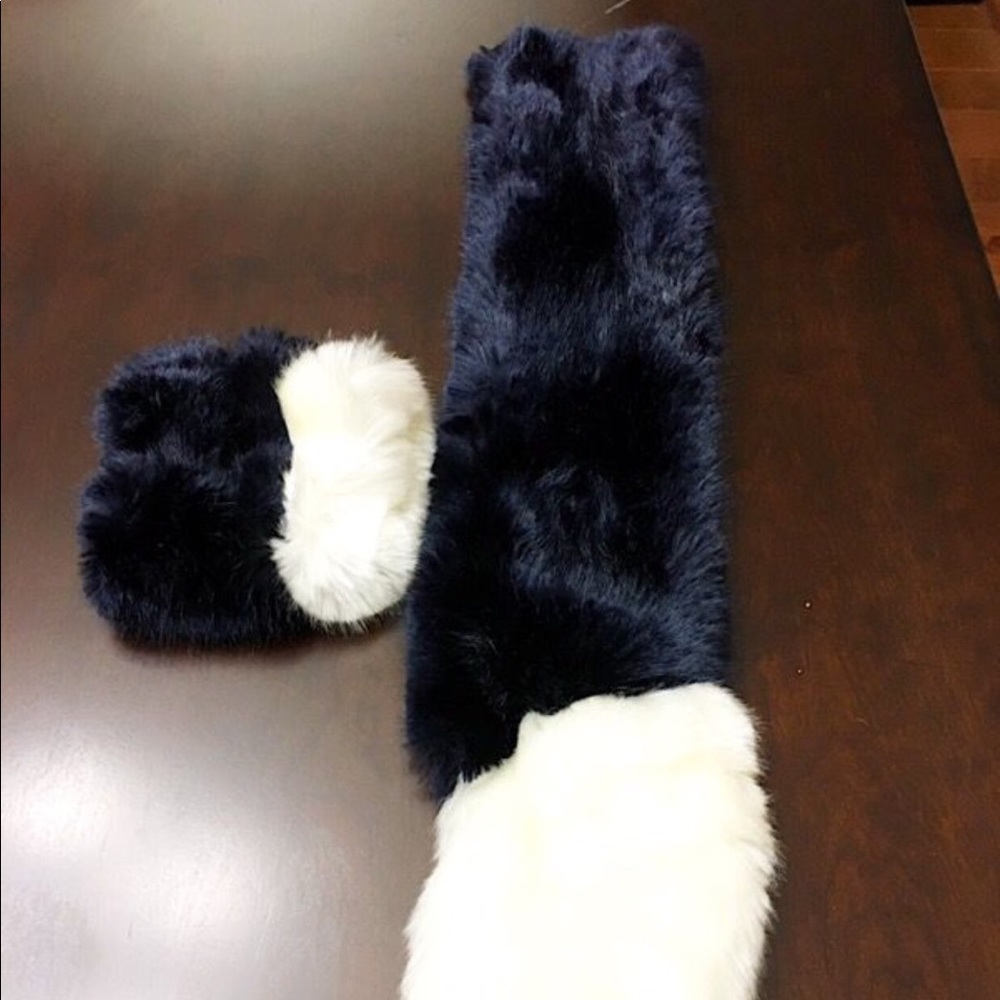 OMAMImini color block hand muff and scarf